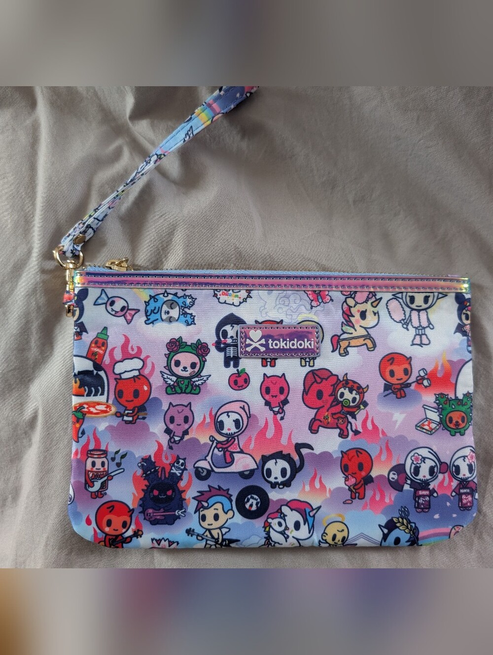 Jujube x Tokidoki Naughty Or Nice Zip Clutch W/Detachable Wristlet Strap